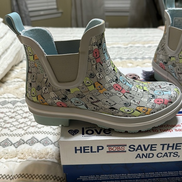 BOBS from Skechers Shoes Bobs From Sketchers Dog Print Rain Boots